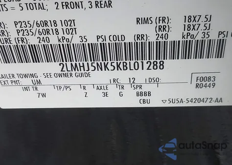 2019 Lincoln Mkt Livery from USA, damaged, VIN 2LMHJ5NK5KBL01288